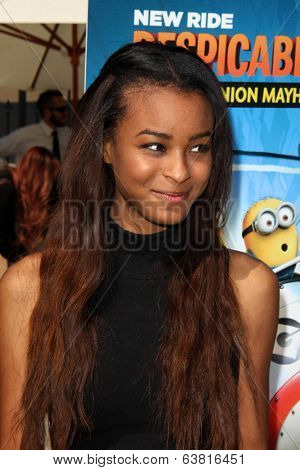 LOS ANGELES - APR 11:  Nala Wayans at the Despicable Me Minion Mayhem  and Super Silly Fun Land at Universal Studios Hollywood on April 11, 2014 in Universal City, CA
