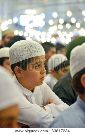 Fatih Mosque Ritual Of Worship Centered In Prayer, Istanbul, Turkey