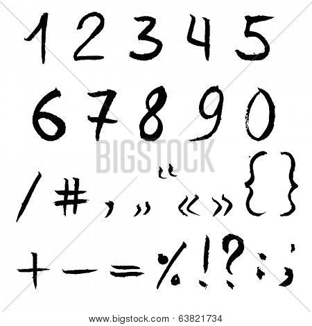 Number Hand Drawing, Vector Illustration
