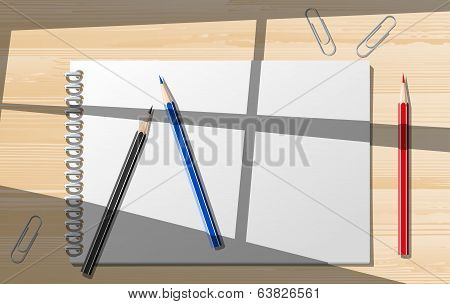 Paper notebooks with stationery