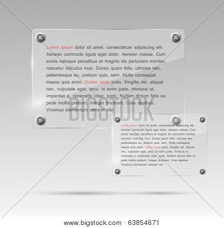 Realistic Glass Frames. Vector Illustration