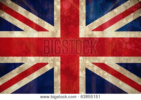 Digitally generated union jack flag in grunge effect