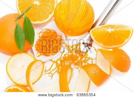 Citrus Zester And Orange Fruits