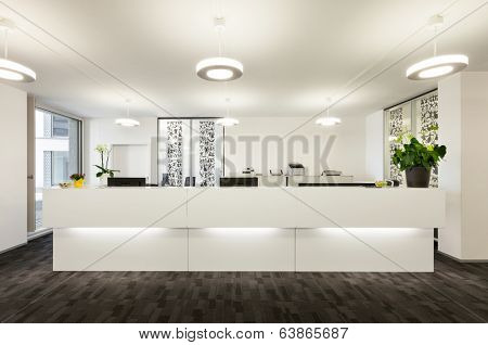 Empty reception hall in modern building 