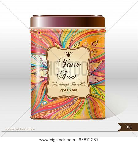 Vector box tea with place for your text.
