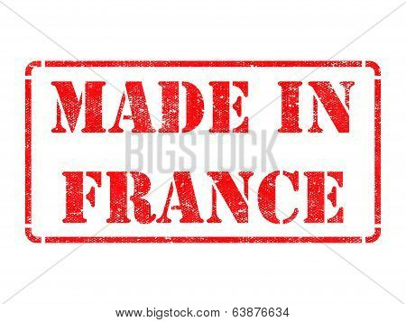Made in France - inscription on Red Rubber Stamp.