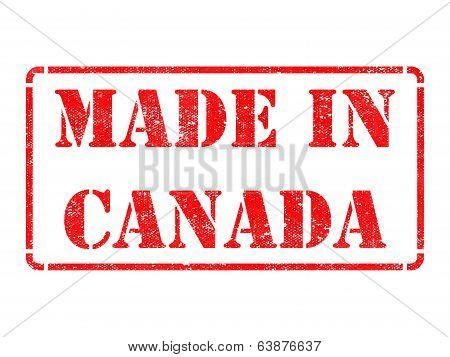 Made in Canada - inscription on Red Rubber Stamp.