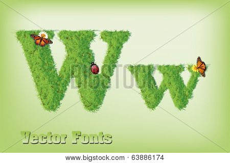 Grass font letter 