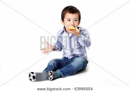 Boy Eating Dough Nut