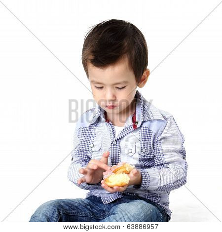 Boy Eating Dough Nut