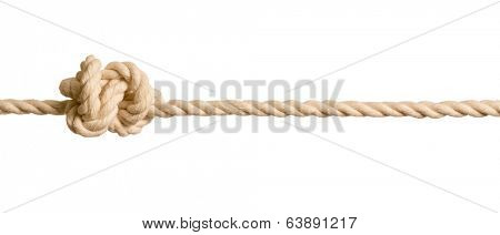 Rope knot isolated on white background