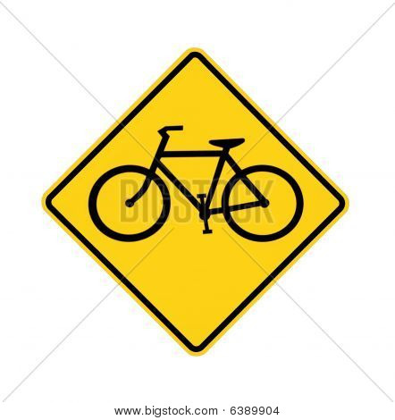 road sign - bike crossing, isolated