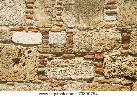 Traditional Stone And Brick Wall Background Texture