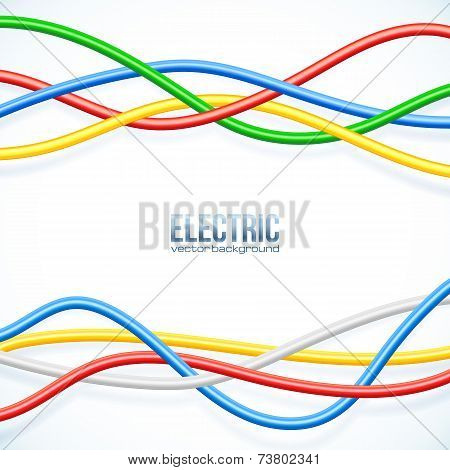 Vector hanging colored cables vector background