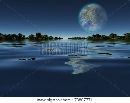 Terraformed Moon from Earth or Extra Solar Planet