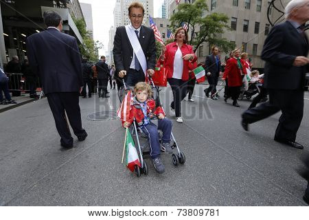 Little marcher in stroller