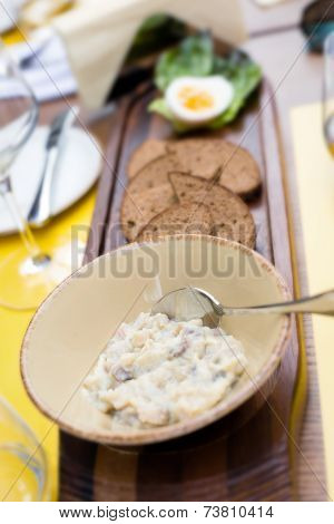 Forshmak Of Herring In The Restaurant
