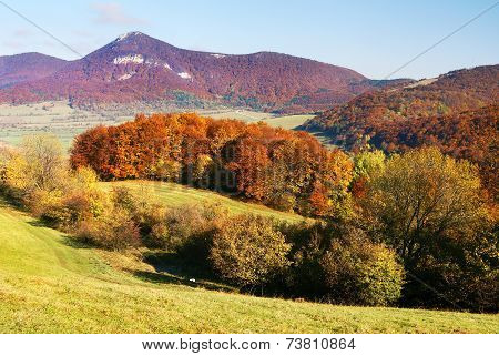 Autumnal View Of Strazov Mount In Strazovske Vrchy