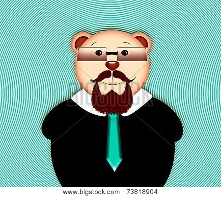 Animal Hipsters Bear With Beard