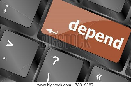 Depend Button On Computer Pc Keyboard Key