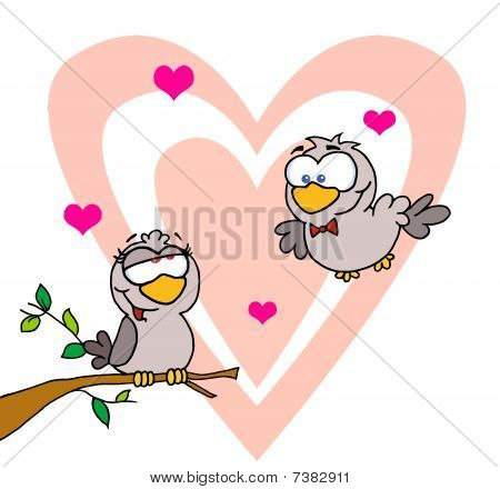 2 つのカメハト大きな心の前に支店