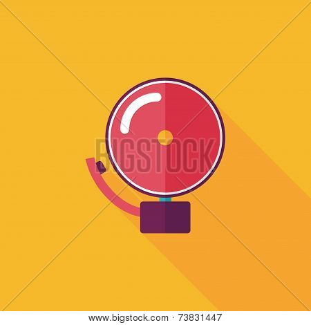 Alarm Bell Flat Icon With Long Shadow,eps10