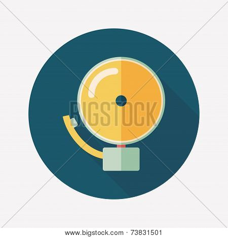 Alarm Bell Flat Icon With Long Shadow,eps10