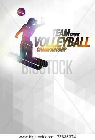 Volleyball Flat Polygon Background