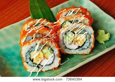 California Maki Sushi With Masago