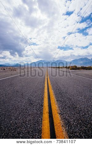 Endless road near highway 395