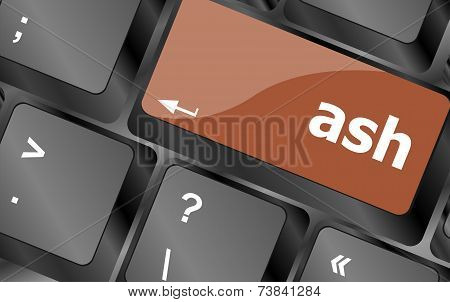 Ash Word On Keyboard Key, Notebook Computer