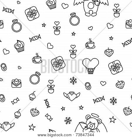Vector Illustration Of Seamless Love Pattern