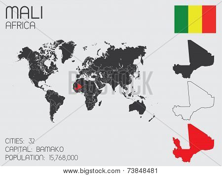 Set Of Infographic Elements For The Country Of Mali