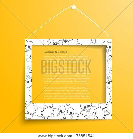 Vector white frames on the yellow wall