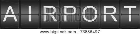 Airport Written In Mecanical Letters