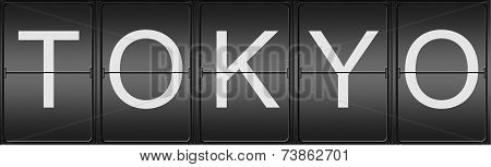 Tokyo Written In Mecanical Letters