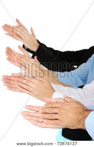 Clapping hands isolated on white 