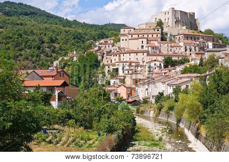 Panoramic view of Brienza. Basilicata. Southern Italy.