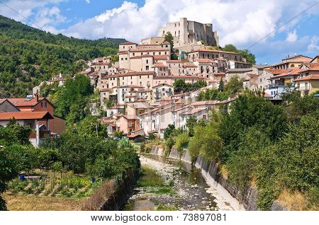 Panoramic view of Brienza. Basilicata. Southern Italy.