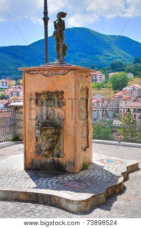 Panoramic view of Brienza. Basilicata. Southern Italy.