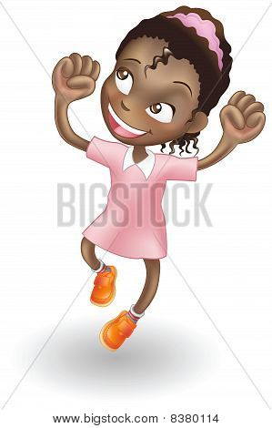 Young Girl Jumping For Joy
