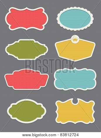 Set of 8 frame or label design elements