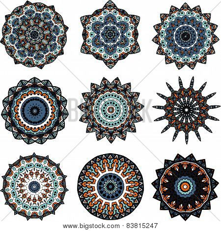 Set of mandalas in turkish style
