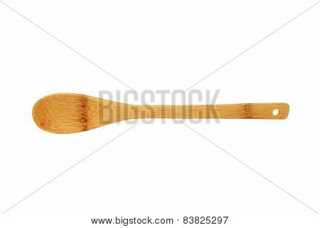 Traditional Wood Spoon Over White Background