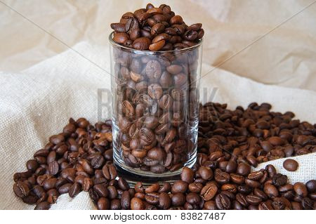 Coffee Beans In A Glass
