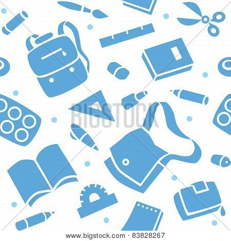 School pattern with education supplies