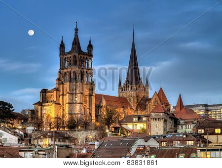 Cathedral Notre Dame of Lausanne, Switzerland, HDR