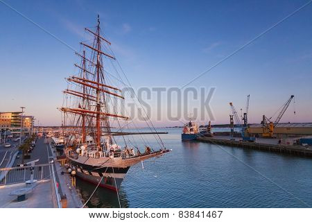 Tall Ship Moored At Poole Quay