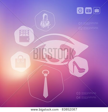 shopping infographic with unfocused background