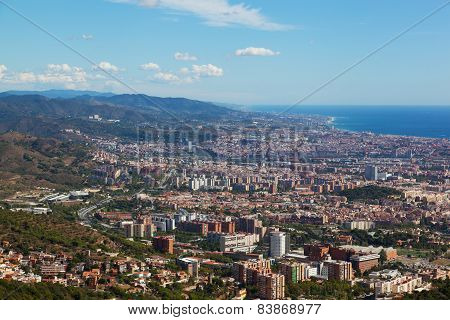View Of Barcelona From Park Guel, Spain